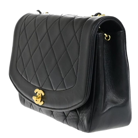 CHANEL DIANA 25 Single Flap Quilted Logo Lambskin Chain Bag and wallet - Picture 7 of 17